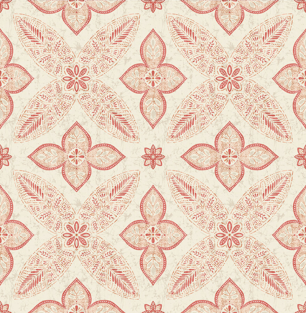 A-Street Prints 1014-001828 Off Beat Ethnic Red Geometric Floral Wallpaper