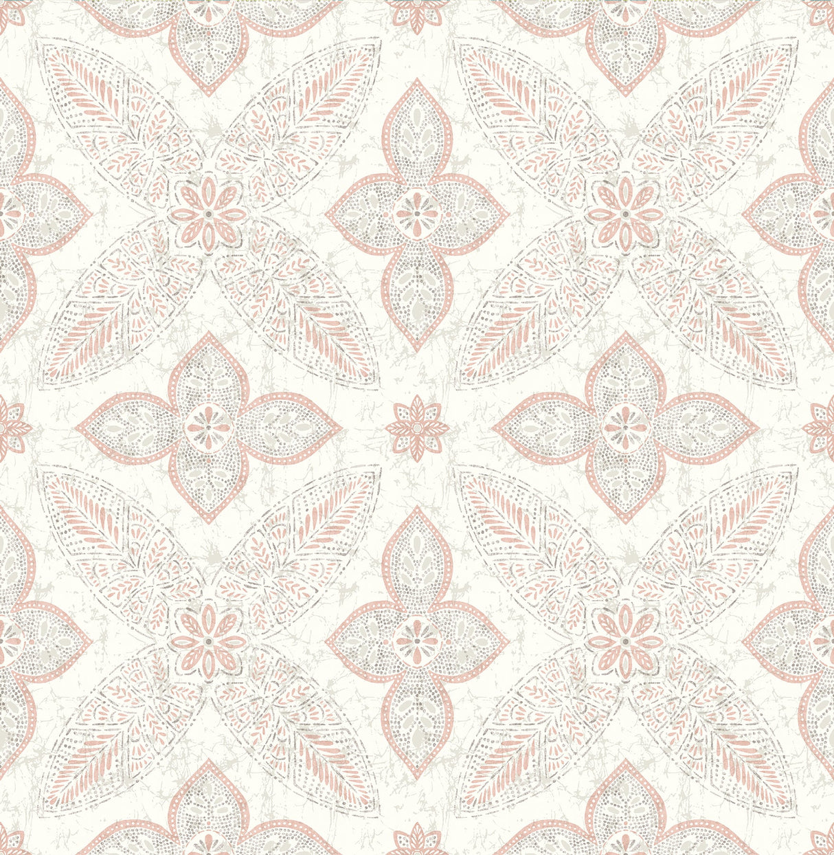 A-Street Prints 1014-001830 Off Beat Ethnic Grey Geometric Floral Wallpaper