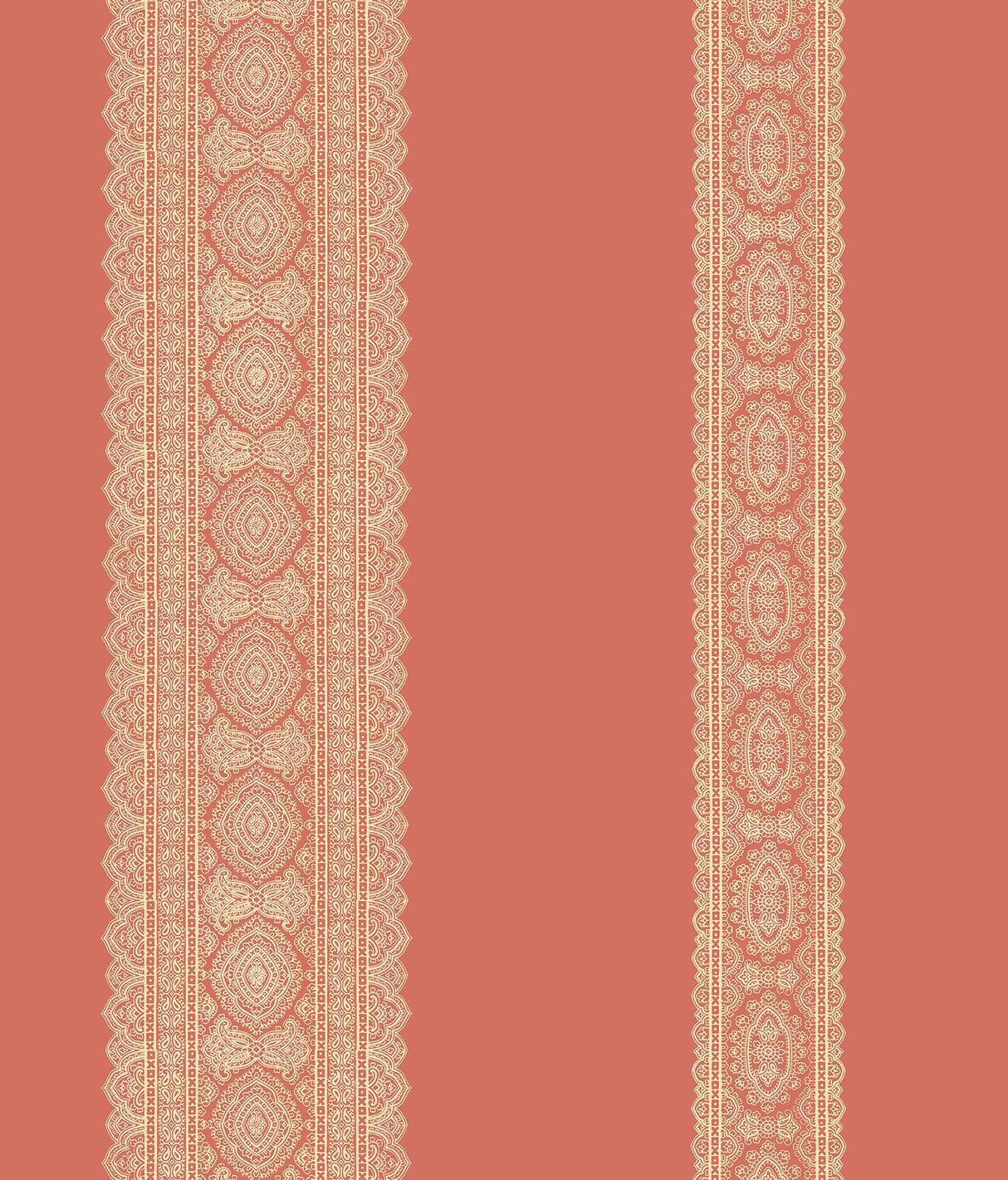 A-Street Prints 1014-001833 Brynn Coral Paisley Stripe Wallpaper