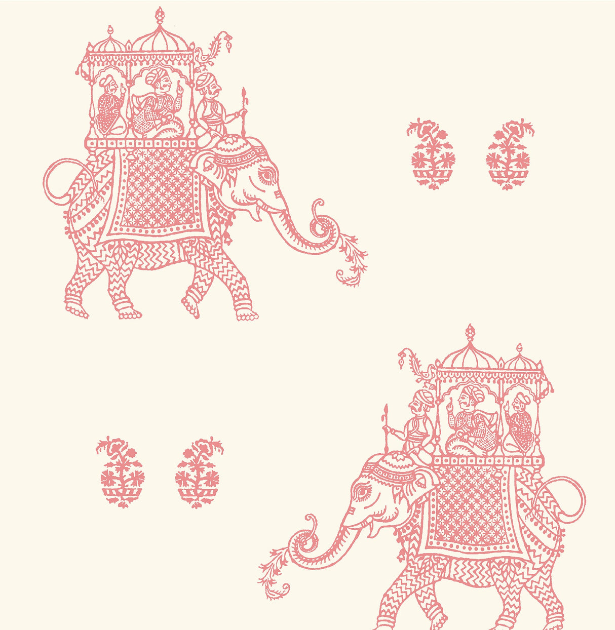 A-Street Prints 1014-001836 Ophelia Pink Elephant Wallpaper