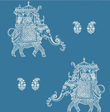 A-Street Prints 1014-001837 Ophelia Blue Elephant Wallpaper