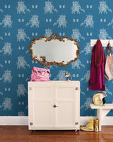 A-Street Prints 1014-001837 Ophelia Blue Elephant Wallpaper