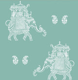 A-Street Prints 1014-001839 Ophelia Turquoise Elephant Wallpaper