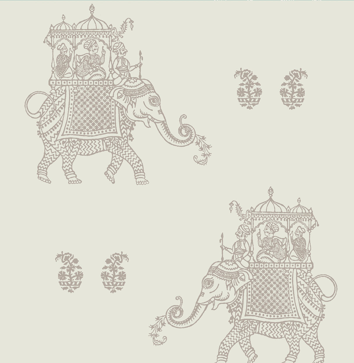 A-Street Prints 1014-001840 Ophelia Grey Elephant Wallpaper