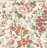 A-Street Prints 1014-001848 Ainsley Red Boho Floral Wallpaper