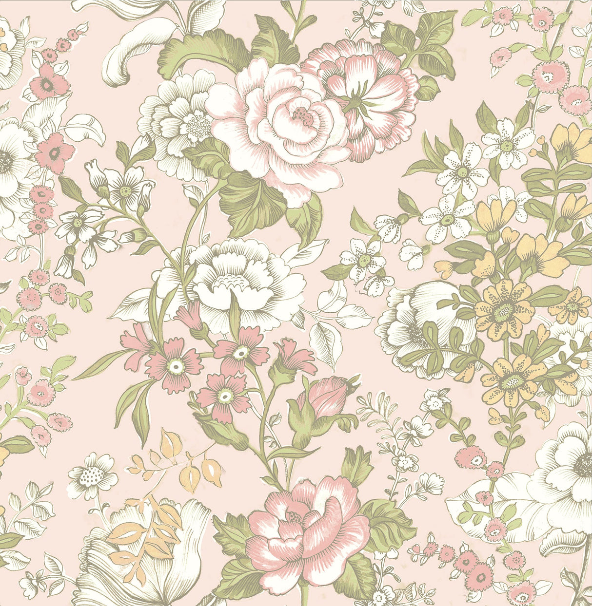 A-Street Prints 1014-001850 Ainsley Pink Boho Floral Wallpaper