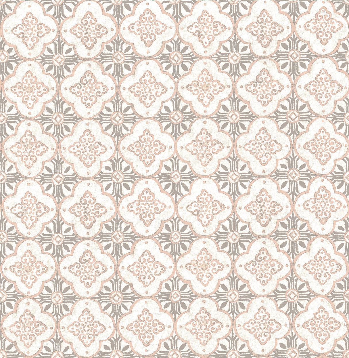 A-Street Prints 1014-001855 Geo Pink Quatrefoil Wallpaper