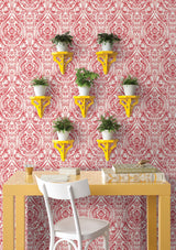 A-Street Prints 1014-001865 Gypsy Red Damask Wallpaper