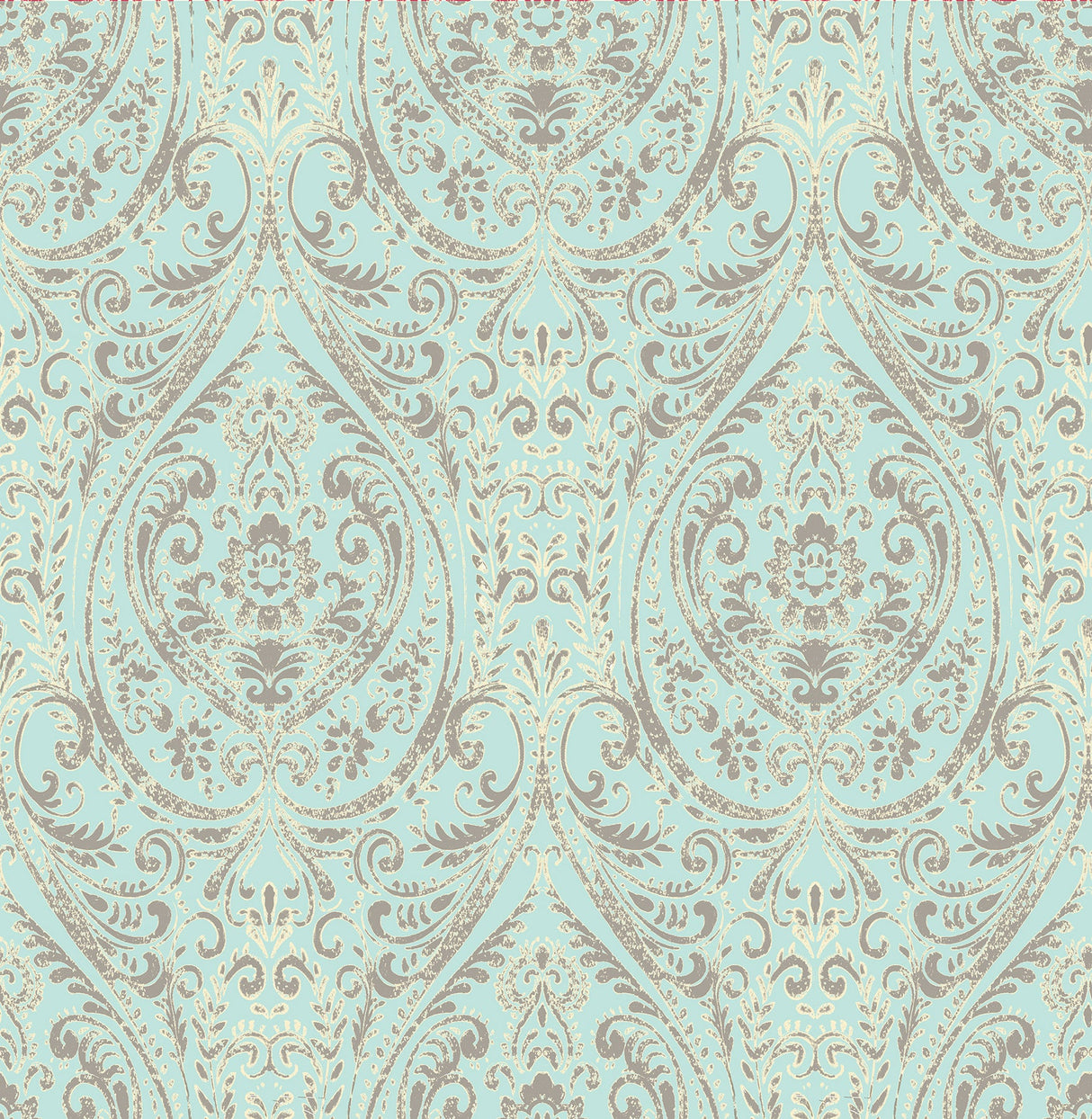 A-Street Prints 1014-001866 Gypsy Turquoise Damask Wallpaper