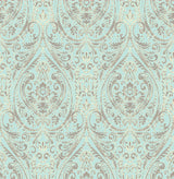 A-Street Prints 1014-001866 Gypsy Turquoise Damask Wallpaper