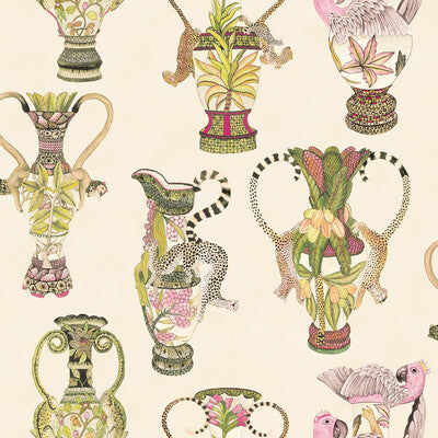 COLE & SON 109/12057.CS.0 KHULU VASES CREAM & MULTI Wallpaper - Eade's Wallpaper