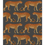 COLE & SON 109/2008.CS.0 LEOPARD WALK CHARCOAL & ORANGE Wallpaper - Eade's Wallpaper