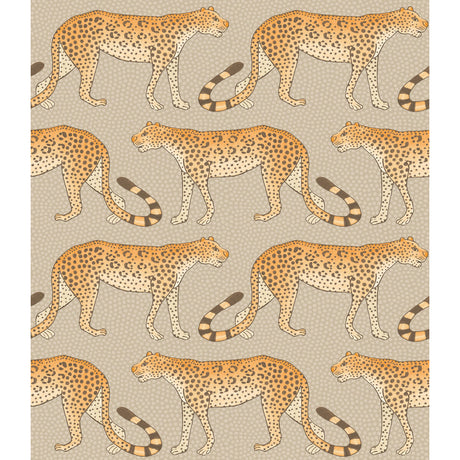 COLE & SON 109/2010.CS.0 LEOPARD WALK STONE & ORANGE Wallpaper - Eade's Wallpaper