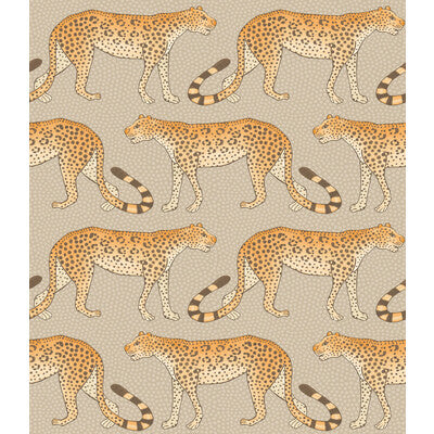 COLE & SON 109/2010.CS.0 LEOPARD WALK STONE & ORANGE Wallpaper - Eade's Wallpaper