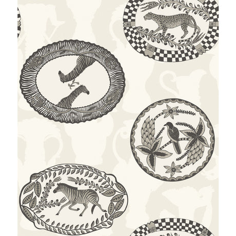 COLE & SON 109/4019.CS.0 MATRINAH BLACK & WHITE Wallpaper - Eade's Wallpaper