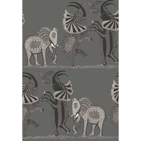 COLE & SON 109/8039.CS.0 SAFARI DANCE CHARCOAL BLACK & WHITE Wallpaper - Eade's Wallpaper
