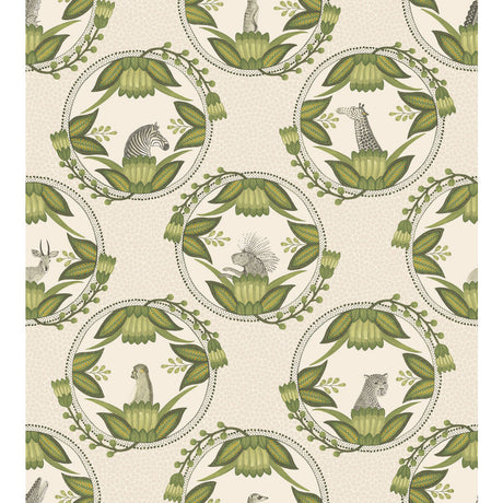 COLE & SON 109/9041.CS.0 ARDMORE CAMEOS STONE & GREEN Wallpaper - Eade's Wallpaper