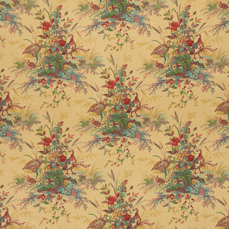 Schumacher Quail Meadow Spring Fabric - Eade's Wallpaper
