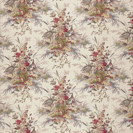Schumacher Quail Meadow Winter Fabric - Eade's Wallpaper