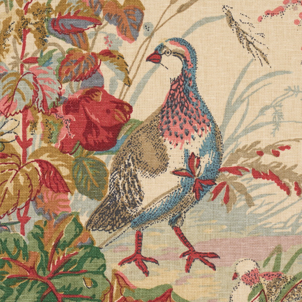 Schumacher 1106032 QUAIL MEADOW in SUMMER Fabric - A COUNTRY