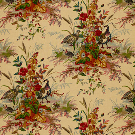 Schumacher Quail Meadow Summer Fabric - Eade's Wallpaper
