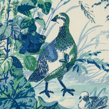 Schumacher 1106044 QUAIL MEADOW in PEACOCK Fabric - A COUNTR