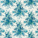 Schumacher Quail Meadow Peacock Fabric - Eade's Wallpaper