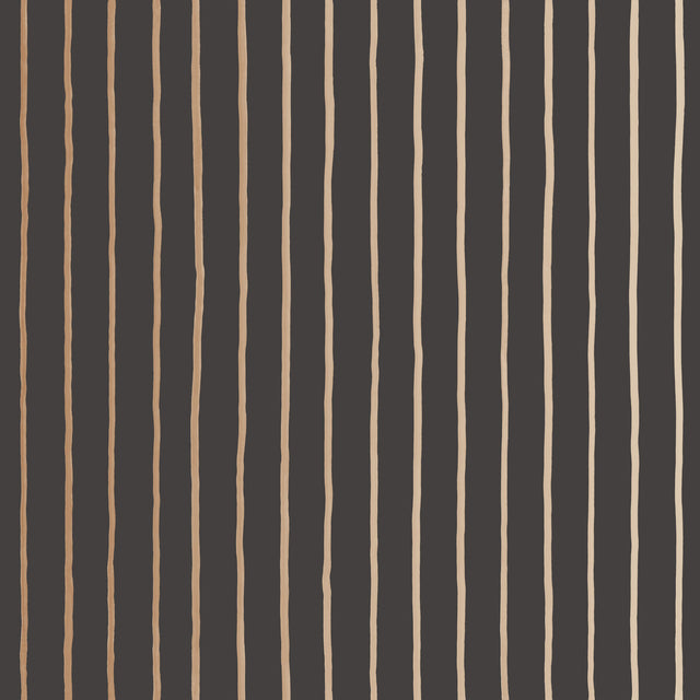 COLE & SON 110/7034.CS.0 COLLEGE STRIPE CHARCOAL+GOLD Wallpaper - Eade's Wallpaper