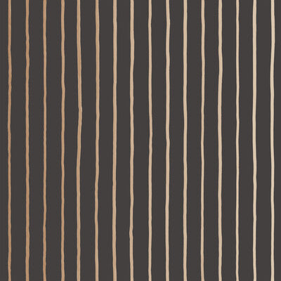 COLE & SON 110/7034.CS.0 COLLEGE STRIPE CHARCOAL+GOLD Wallpaper - Eade's Wallpaper