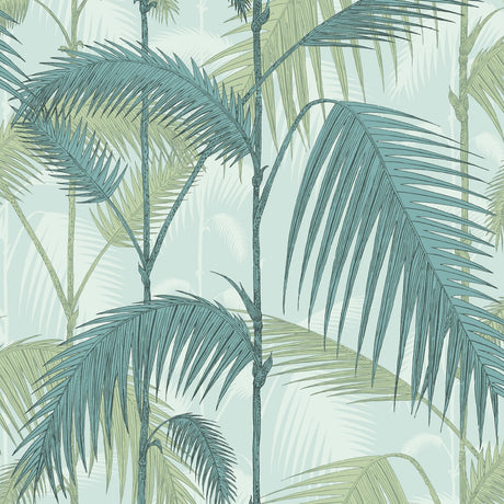 COLE & SON 112/1001.CS.0 PALM JUNGLE PRINT ROOM BLUE/MINT Wallpaper - Eade's Wallpaper