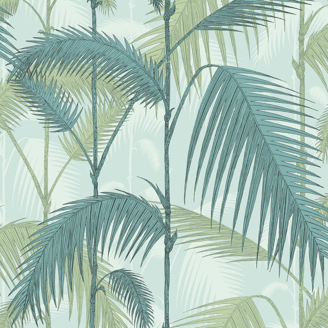 COLE & SON 112/1001.CS.0 PALM JUNGLE PRINT ROOM BLUE/MINT Wallpaper - Eade's Wallpaper
