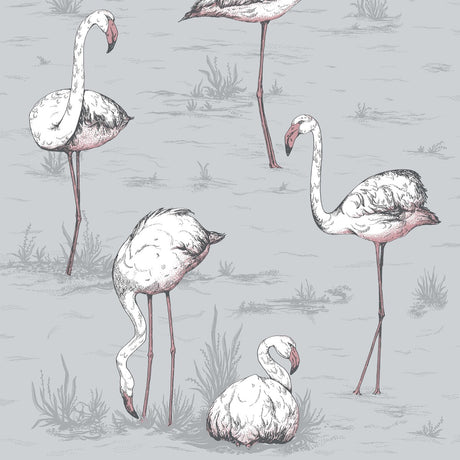 COLE & SON 112/11040.CS.0 FLAMINGOS GREY Wallpaper - Eade's Wallpaper