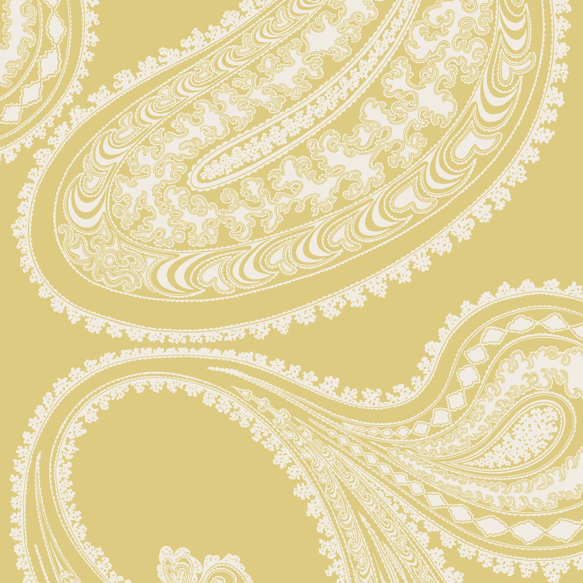 COLE & SON 112/9031.CS.0 RAJAPUR FLOCK YELLOW/WHITE Wallpaper - Eade's Wallpaper