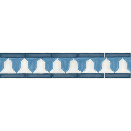 COLE & SON 113/12036.CS.0 ZELLIGE BORDER CHINA BLUE & WHITE Wallpaper - Eade's Wallpaper