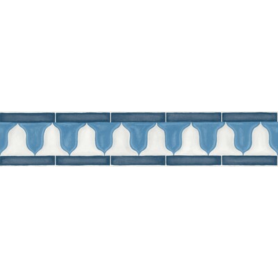 COLE & SON 113/12036.CS.0 ZELLIGE BORDER CHINA BLUE & WHITE Wallpaper - Eade's Wallpaper