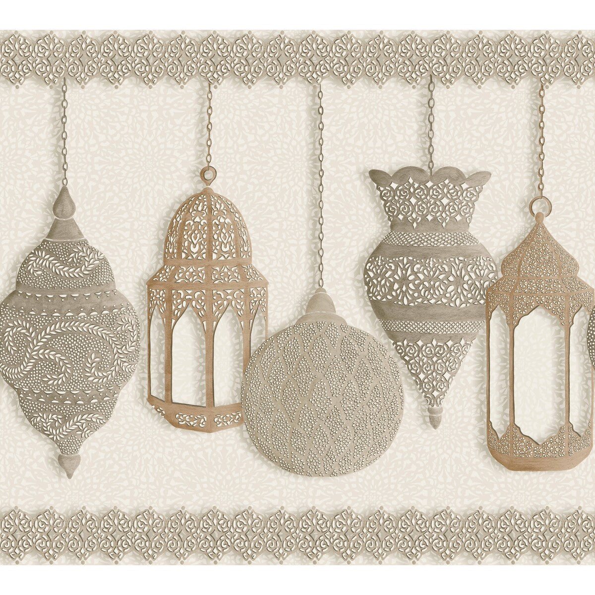 COLE & SON 113/6014.CS.0 FEZ GILVER & PARCHMENT Wallpaper - Eade's Wallpaper
