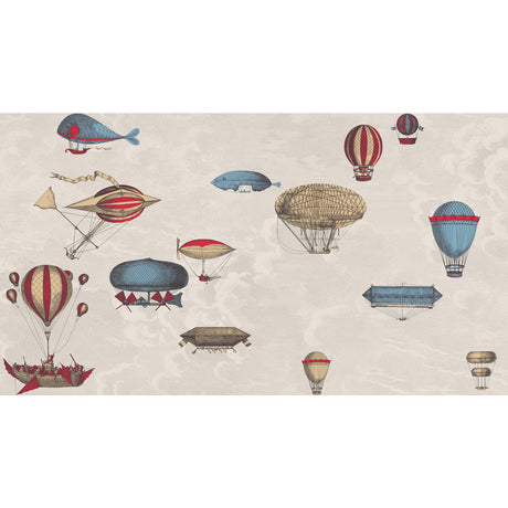 COLE & SON 114/10020.CS.0 MACCHINE VOLANTI STONE/ROUGE/BLUE Wallpaper - Eade's Wallpaper