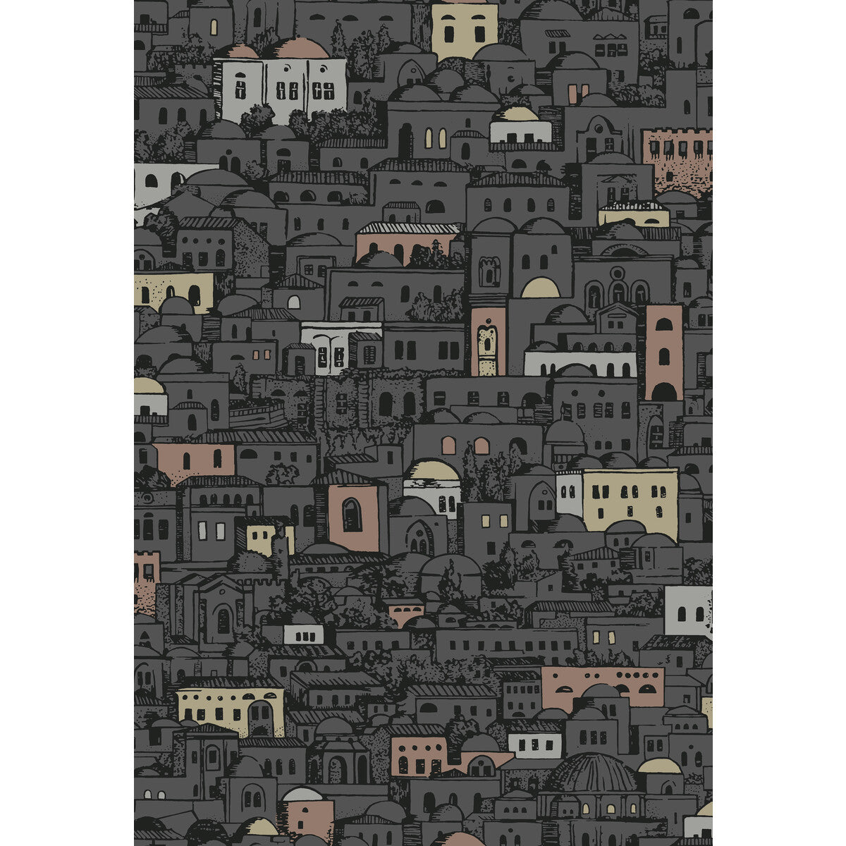COLE & SON 114/7014.CS.0 MEDITERRANEA CHARCOAL & METALLIC Wallpaper - Eade's Wallpaper
