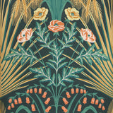 COLE & SON 115/3010.CS.0 BLUEBELL TEAL/GOLD/PETROL Wallpaper - Eade's Wallpaper