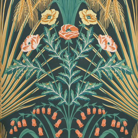 COLE & SON 115/3010.CS.0 BLUEBELL TEAL/GOLD/PETROL Wallpaper - Eade's Wallpaper