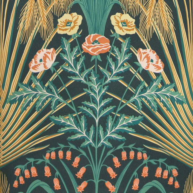 COLE & SON 115/3010.CS.0 BLUEBELL TEAL/GOLD/PETROL Wallpaper - Eade's Wallpaper