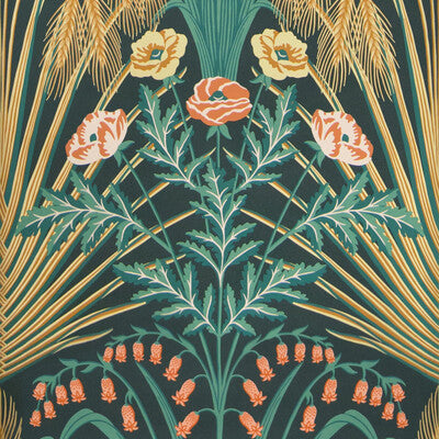 COLE & SON 115/3010.CS.0 BLUEBELL TEAL/GOLD/PETROL Wallpaper - Eade's Wallpaper