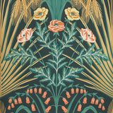 COLE & SON 115/3010.CS.0 BLUEBELL TEAL/GOLD/PETROL Wallpaper - Eade's Wallpaper