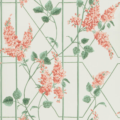 COLE & SON 115/5012.CS.0 WISTERIA CORAL/SAGE/PARCH Wallpaper - Eade's Wallpaper
