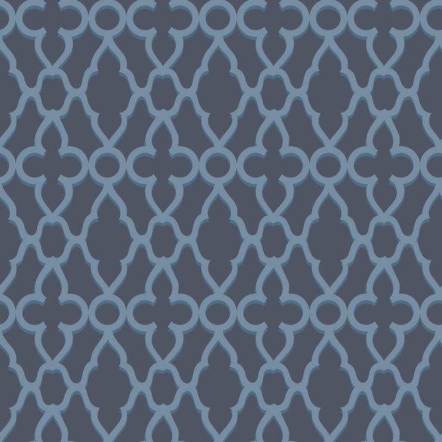 COLE & SON 116/6024.CS.0 TREILLAGE CERULEAN/MIDNIG Wallpaper - Eade's Wallpaper