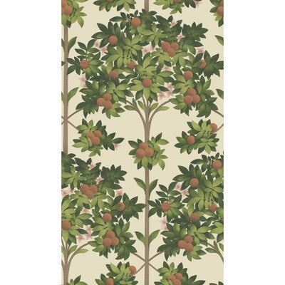 COLE & SON 117/1001.CS.0 ORANGE BLOSSOM ORANGE & SPRING GREEN/PARCH Wallpaper - Eade's Wallpaper