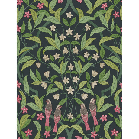 COLE & SON 117/10028.CS.0 JASMINE & SERIN SYMPHONY ROSE/GRN/VIRIDIAN Wallpaper - Eade's Wallpaper