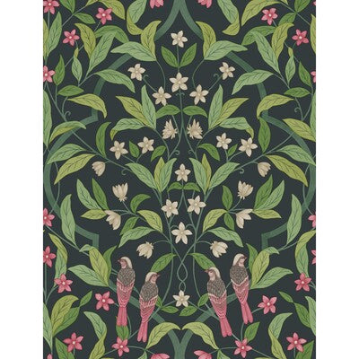 COLE & SON 117/10028.CS.0 JASMINE & SERIN SYMPHONY ROSE/GRN/VIRIDIAN Wallpaper - Eade's Wallpaper