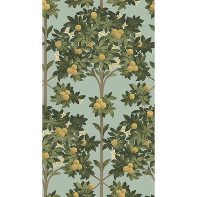 COLE & SON 117/1002.CS.0 ORANGE BLOSSOM LEMON/DK OLIVE GRN/DUCK EGG Wallpaper - Eade's Wallpaper