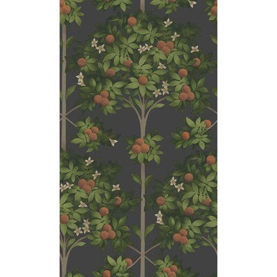 COLE & SON 117/1003.CS.0 ORANGE BLOSSOM ORANGE & SPRING GREEN/BLACK Wallpaper - Eade's Wallpaper
